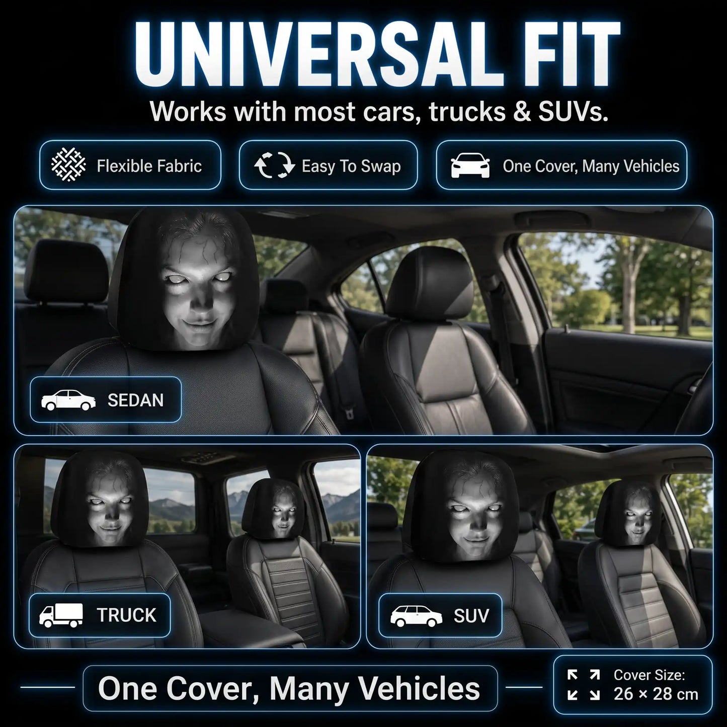 ScareCover - Haunted Headrest Covers